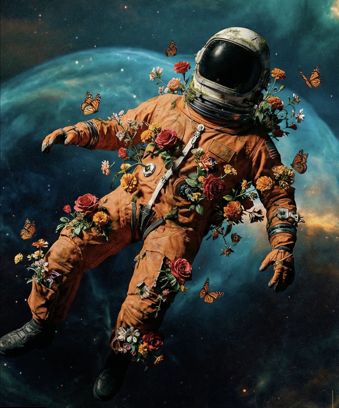 Astro Nomad mission - astronaut with flowers